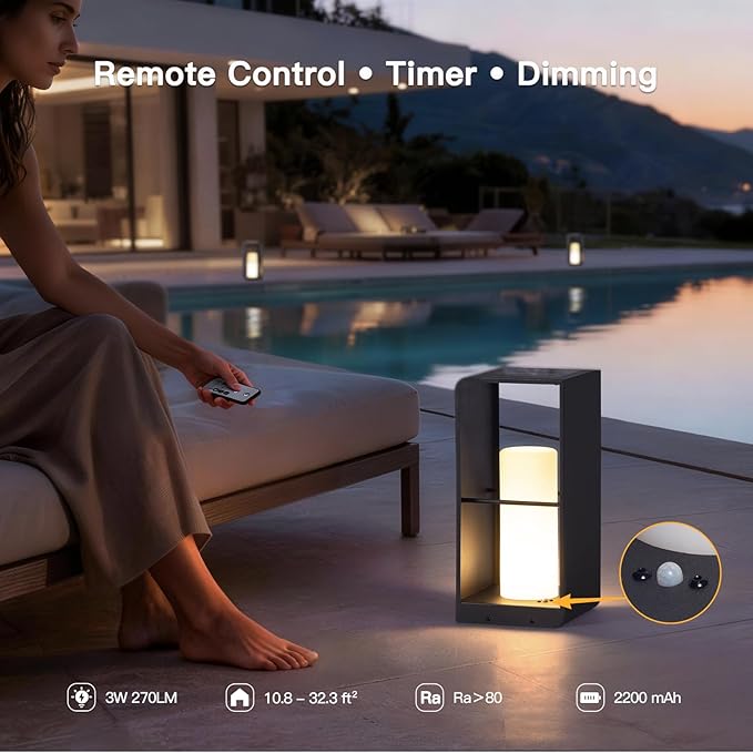 17 Tall Solar Floor Lamp 3000K LED Solar Lanterns Outdoor Waterproof Modern Outdoor Lights for Patio Large Pathway Lights Solar Powered Dusk to Dawn Floor Lamps for Yard Pathway Garden Porch