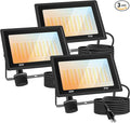 80W LED FloodLights Outdoor 3 Pack 3CCT 3000K 4500K 6000K Selectable IP66 Waterproof 10000LM Floodlight Outdoor Security Flood Light for Backyard Garden Garage