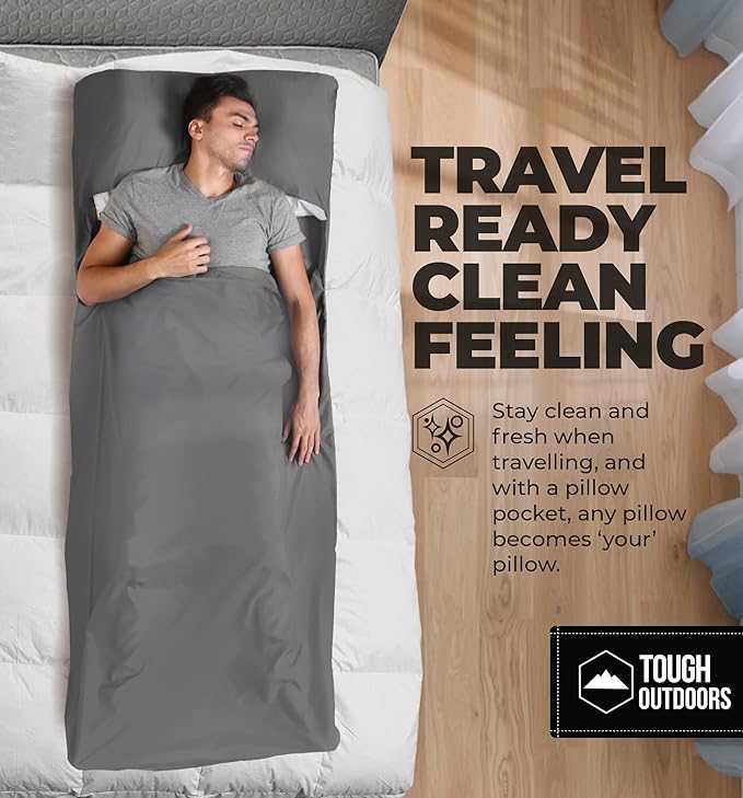 Sleeping Bag Liner - Adult Sleep Sack &amp Travel Sheets for Hotel - Travel Sleep Sack Camping Sleeping Bag Liners for Cold Weather