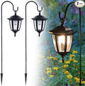 Dynaming 2 Pack Solar Hanging Lights Outdoor Solar Powered Garden Decorative Lanterns with 2 x 38 Inch Shepherd Hooks Waterproof Landscape Lighting for Lawn Patio Yard Pathway Driveway Warm White