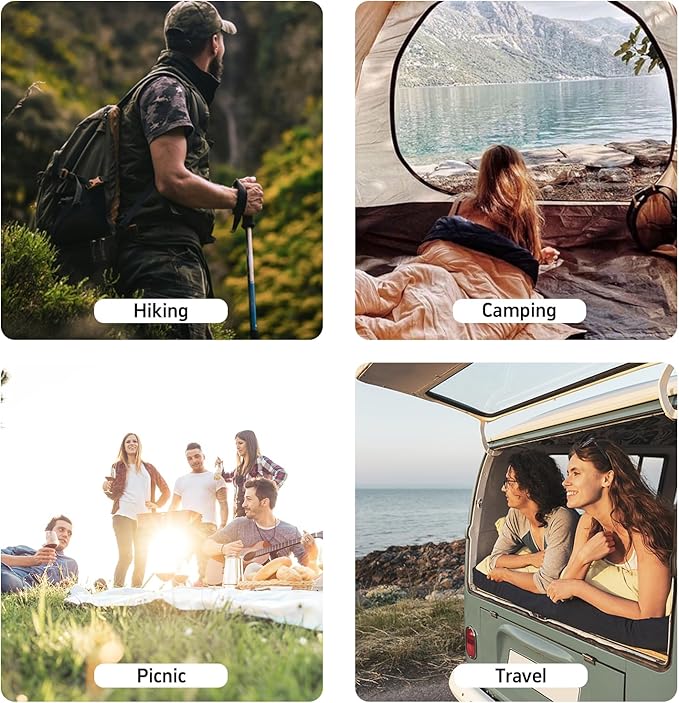 Camping Sleeping mat and Inflatable Pillow - Set Portable Ultra-Light Thickened Quick to inflate in 30s can be Spliced. Suitable for Backpacking Hiking Camping and Other Scenes