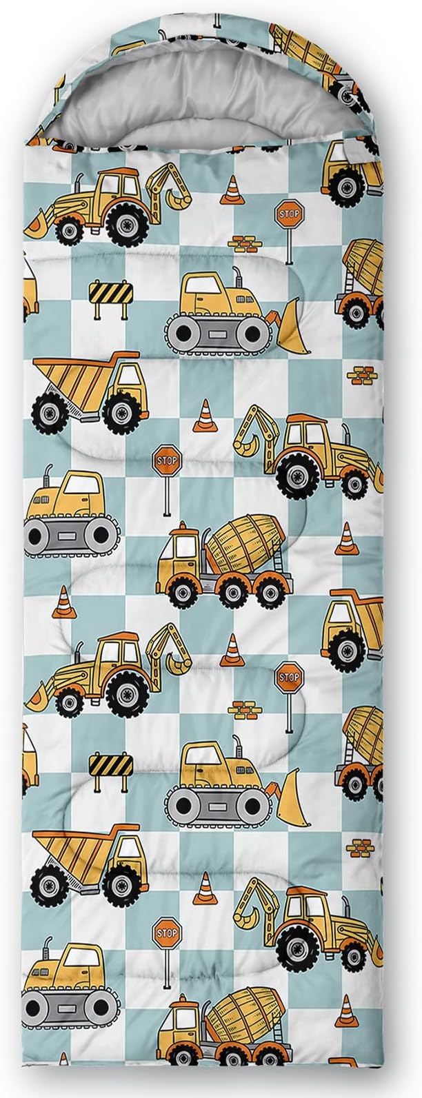 AILONEN Cartoon Car Sleeping BagsLightweight &amp Waterproof3 Season Warm &amp Cool WeatherCute Stars Printed Vehicles Transportation Sleeping Bags for BoysKidsAdults TravellingOutdoors