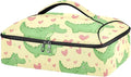 Casserole Carrier Adorable Pattern Cute CrocodileInsulated Casserole Carrier for Hot or Cold Food Thermal Lunch Tote for Potluck Parties Picnic Beach Fits 9 x 13 Inches Baking Dish