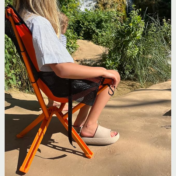 Campster2 Folding Camping Chair – Ultra Lightweight &amp Compact - Backpack Chair - 265 lbs Capacity – Comfortable Folding Chair with Carrying Bag - Ideal for Beach Hiking &amp Outdoor Use Orange