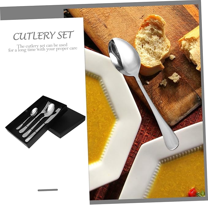 4pcs Stainless Steel Silverware Set Fork Knife Spoon Cutlery Set Dinnerware for Home Party Camping