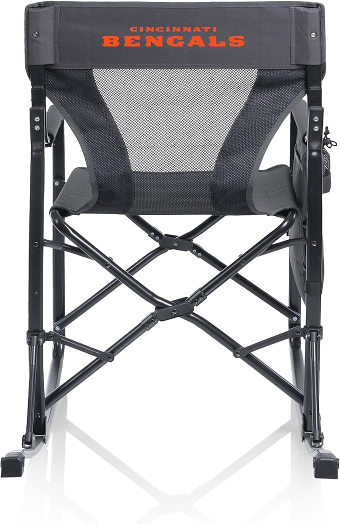 Picnic TIME NFL Woodland Rocking Camping Chair with Storage Caddy Camp Chair for Adults