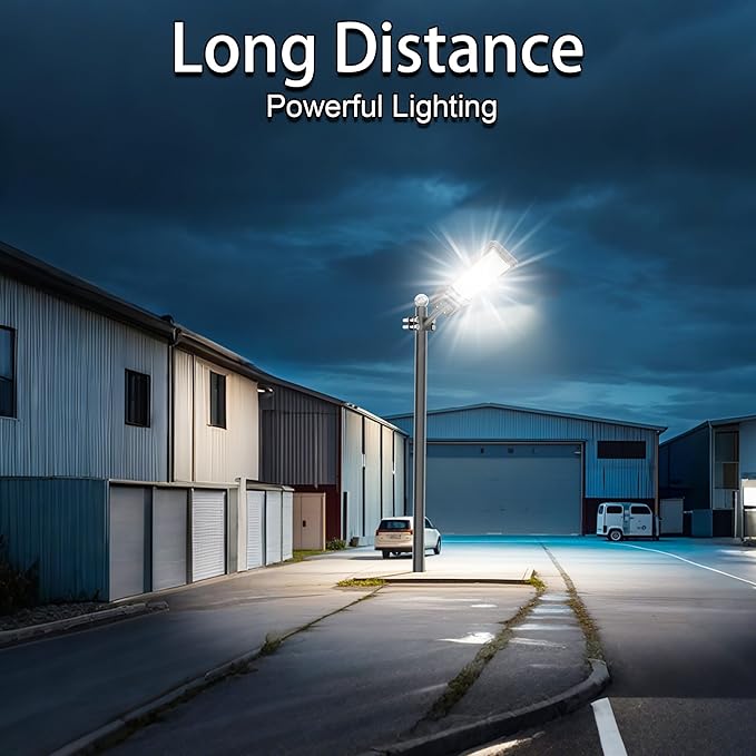 loyoele 3-Pack 9000W Solar Flood Lights Outdoor Wide Angle 4800000LM Commercial Parking Lot Light Solar Street Light Outdoor Security IP66 Lamp for Basketball Court Road Garden