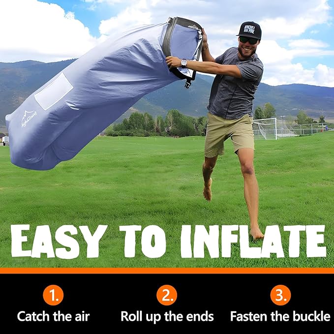 AlphaBeing Inflatable Lounger Beach Chair Accessories Air Sofa Hammock Inflatable Couch for Camping Backyard Lakeside with Compression Sacks Ideal Outdoor Gifts for Adults