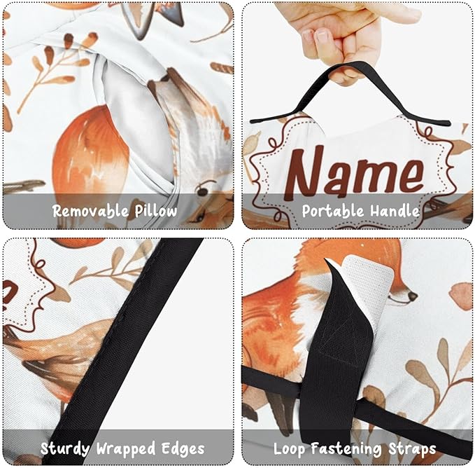 Toddler Sleeping Bag with Blanket &amp Pillow – Personalized Roll-Up Nap Mat with Custom Name for Kids