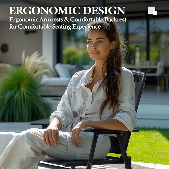 Crestlive Products Patio Folding Chairs Set of 8 Outdoor Folding Chairs with Durable Rust-Resistant Frame and Breathable Textilene Material for Outside Gray