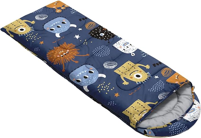 Kids Sleeping Bag for Boys GirlsCute Puppy Print-Lightweight Warm Portable Outdoor Indoor-Waterproof Cold Weather Resistant Sleeping Bag for Camping Hiking