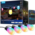Govee S14 Bulb Outdoor String Lights 2 48ft Smart RGBIC Warm White Patio Lights with 15 LED Bulbs 111 Scene Modes for Outdoor Decor Upgraded IP66 Compatible with Alexa Google Matter APP Control