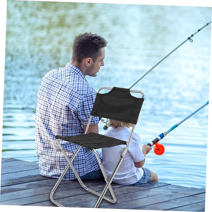 VANZACK 1pc Comfortable Beach Lounge Chair Collapsible Camping Stool Easy to Store for Travel