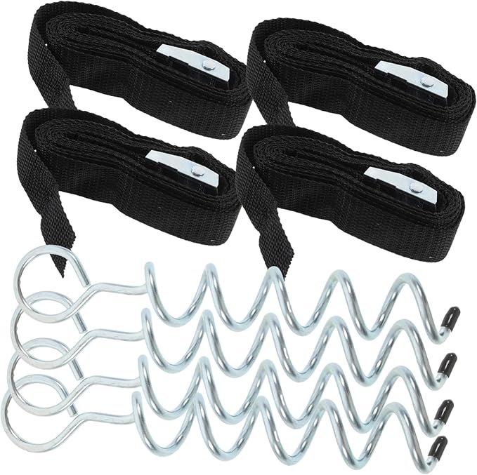 TOYANDONA Large Outdoor Camping Spiral Tent Stakes Heavy-Duty Ground Pegs for Trampoline and Tent Sturdy Steel Fixators 1 Set for High Wind Conditions