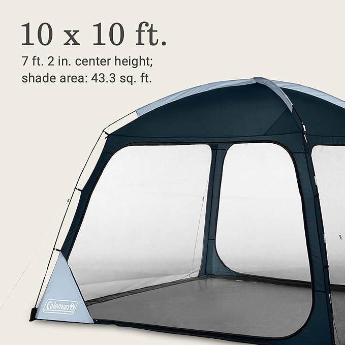 Coleman Skyshade Screen Dome Canopy Tent 8x8/10x10ft Portable Screen Shelter with Easy Setup for Bug-Free Lounging Great for Beach Yard Picnic Park Camping &amp More