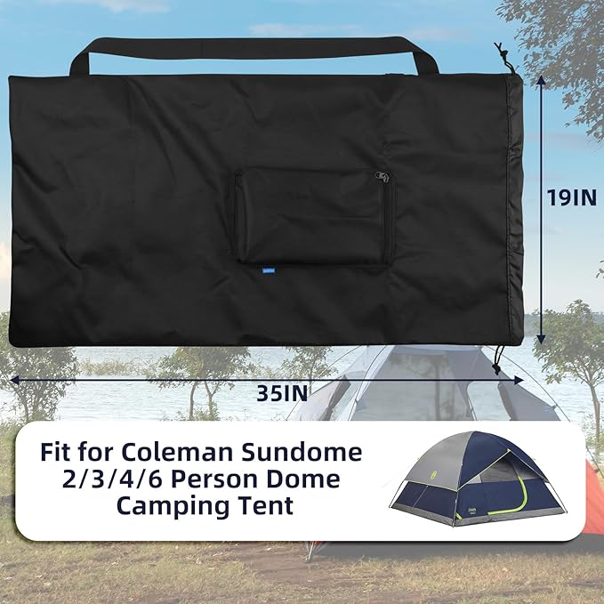 Xxerciz Storage Bag for Coleman Sundome Camping Tent Foldable Travel Tent Carry Bag Relpacement Bag with Adjustable Shoulder Strap and Pouch for Camping Hiking Fishing 35 inches
