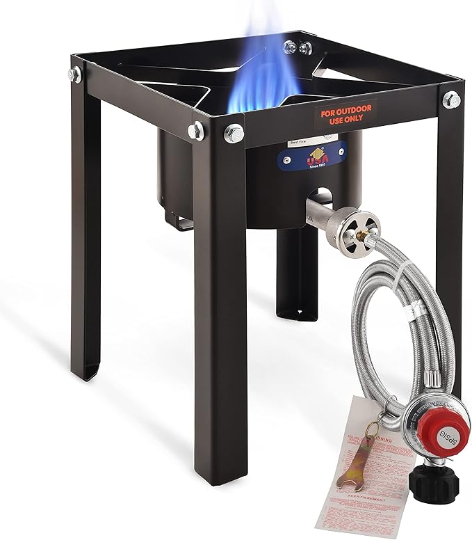 ARC 55000BTU Propane Burner Camping StoveOutdoor Gas Stove Burner Cooker for Cooking for Turkey FryHomebrewingCrawfish Boiland More!