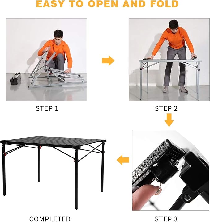 KingCamp Lightweight Compact Folding Camping TableStable Aluminum Alloy Folding Roll up Table for 4-6 Person for Picnic Camping Barbecue and PartyPortable Multifunctional Table with Carry Bag