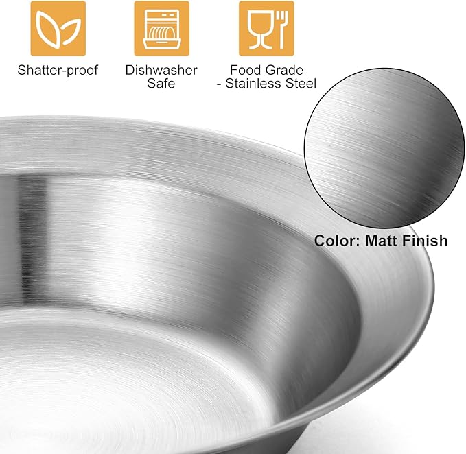 Odoland Stainless Steel Camping Mess Kit for Family &amp Person Cooking Tableware Utensils with Plates Bowls Forks Spoons Knives &amp Savings Bag for Camping Backpacking Hiking Picnic