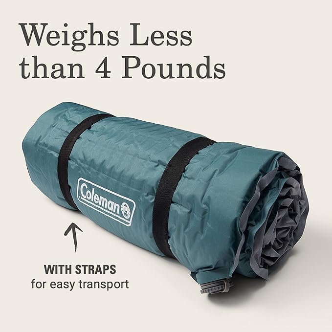 Coleman Silver Springs Self-Inflating Sleeping Pad Comfortable Camp Pad with Insulating Foam &amp Durable PVC Coating Lightweight Sleeping Mat Inflates in Minutes
