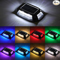 VOLISUN Solar Driveway Lights Dock Deck Lights 4 Pack9 Colors in 1 Led IP67 Waterproof Outdoor Warning Step Lights for Driveway Sidewalk Pathway RGB