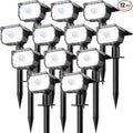 nipify Solar Spot Lights Outdoor Motion Sensor with 3 Modes [ 12 Pack/56 LED ] Solar Spotlights Outdoor Waterproof 2-in-1 Auto On/Off Landscape Lighting for Outside Yard Wall Garden PathCool White