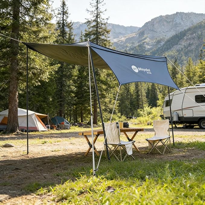 PlayDo Air Tents for Camping Rooftop Tent Easy Setup Inflatable Roof Tent Blow Up Car Top Tent for Pickup Truck SUV with Strip Light Ladder Air Mattress