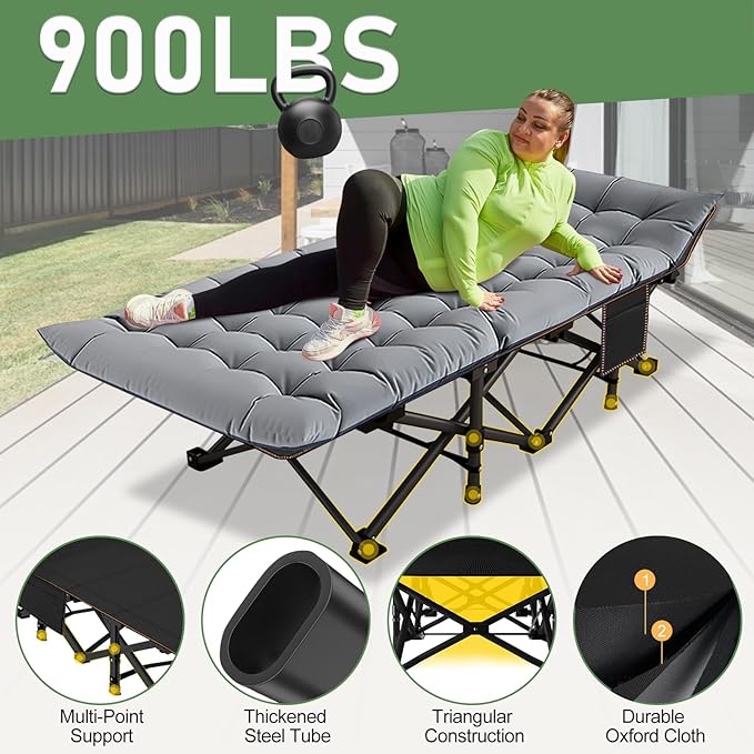 Barbella Folding Camping Cot Folding Cot Camping Cots for Adults Portable Sleeping Cot with Mattress Foldable Outdoor Bed Camp Cots Guest Bed with Carry Bag for Home Office &amp Outdoor Use