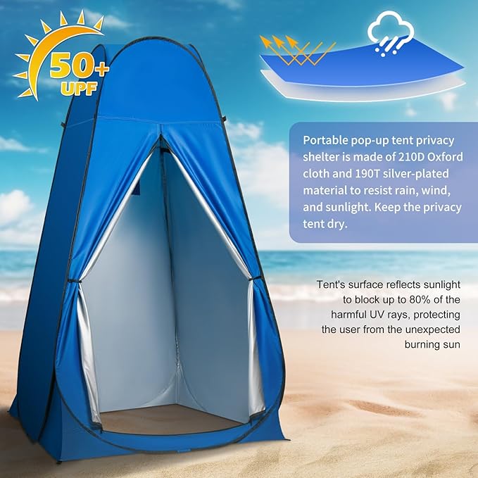 Pop Up Privacy Shower Tent Outdoor Portable Changing Tent Camping for Camping Beach Toilet Shower Bathroom Changing Room Sun Shelter with Window with Carry Bag
