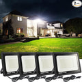 4Pack LED Flood Light Outdoor250W LED Work Light 25500lmwith 6FT US PlugIP66 Waterproof Exterior Security Lights6000K Daylight White Outside Floodlights Slim Design for Playground Yard