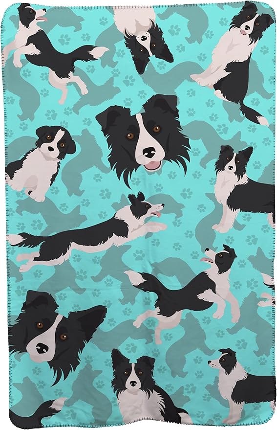 Caroline's Treasures MLM1025TBLT Border Collie Soft Travel Blanket with Bag Airplane Blanket Indoor Outdoor Camping Blanket for Traveling Picnics Beach Trips Concerts