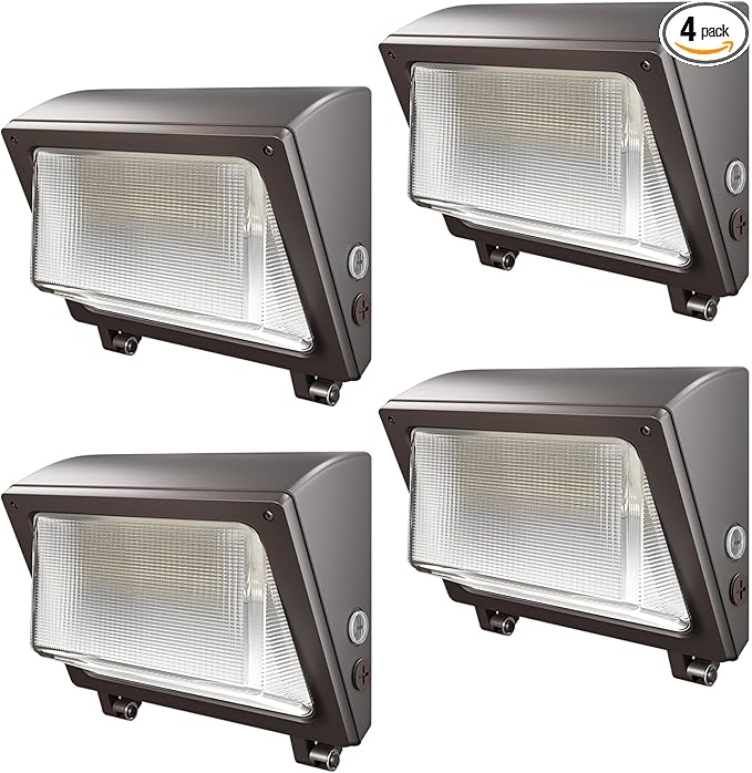 LED Wall Pack Light 120W/96W/72W with Dusk to Dawn Photocell18000LM 1000W HPS/HID Equiv.6000K/5000K/4000K Daylight Outdoor Security Lighting Commercial Wall Mount Lights for WarehouseYard - 4Pack