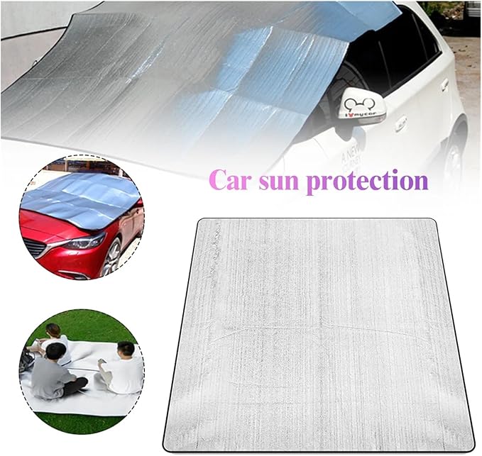 Aluminium Sleeping Mat Waterproof Camping Mat Moisture-Proof Aluminum Foil Mat Double-Sided Portable Picnic Pad with Storage Bag