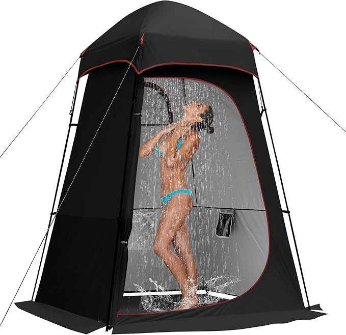 Camping Shower Tent 7.9 FT Extra Tall Oversize Privacy Tent Portable Outdoor Bathroom Toilet Tent with Floor Easy Set Up Privacy Shelter for Dressing Hiking Fishing UPF50+