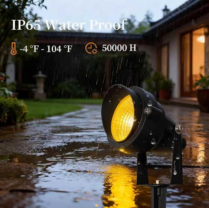 Christmas RGB and Warm White Spotlights with Timer 10W RGBW LED Halloween Spot Lights Outdoor IP65 Waterproof Landscape Spotlight for Yard Garden 2 Lights