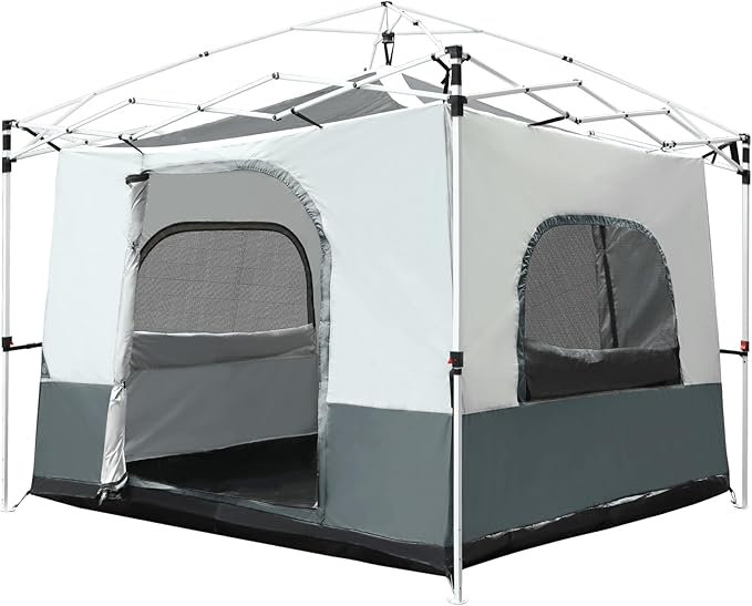 REDCAMP Canopy Camping Tent for Pop Up Canopy Tent Inner Tent Converts Straight Leg 10'x10' or 10'x20' Canopy into Camping Tent Fits 4-6 Person(Frame/Shelter NOT Included)