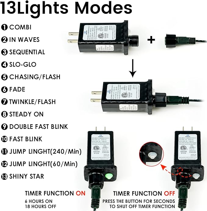 Connectable 240LED 88Ft 13Modes Christmas Lights Outdoor Indoor | Extendable Green Wire Christmas String Lights with Timer | Twinkle Fairy Light Plug in for Xmas Tree Garden Decor Party (Blue)