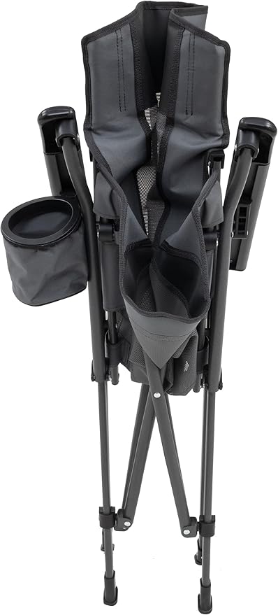 Browning Folding Camping Chairs for Adults - Durable Mesh Fabric Over Sturdy Powder Coated Steel Frame Armrests Cup Holder and Shoulder Carry Bag