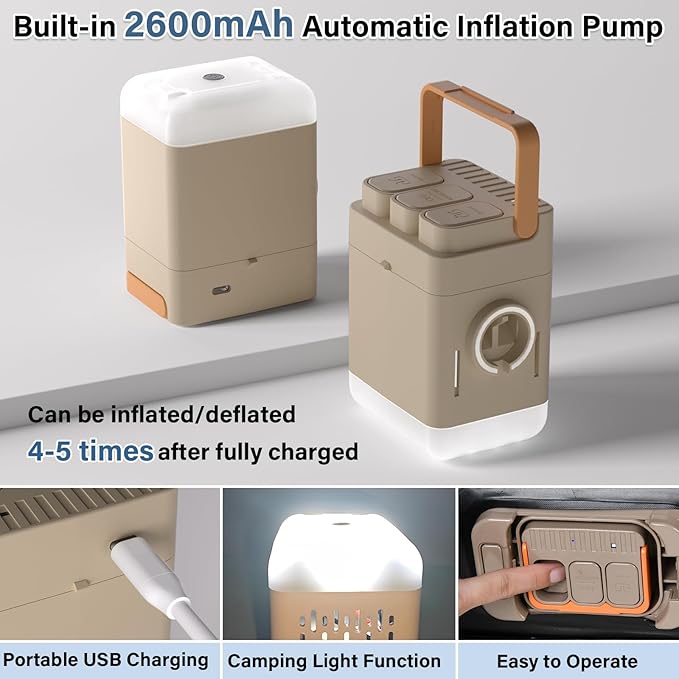Coverado Car Air Mattress Back Seat Portable Wireless Inflatable Bed with Built in Air Pump&ampPllow Storage Bag Patch Kit Universal Back Seat Bed Sleeping Pad Fit Most Car Suvs L-51W-32