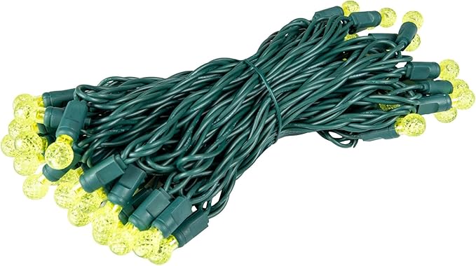 Novelty Lights 25FT 50 LED G12 Christmas String Lights Tree Lights Indoor Outdoor Commercial Grade LED Mini Light Set with 40000 Hours Rating Christmas Lights Christmas Tree Lights Yellow