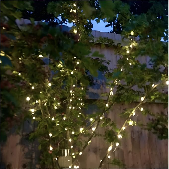 Magicnight Short Mini Garden Lights Solar Powered Waterproof Fairy Lights Outdoor Garden String Green Wire Warm White5m 50LEDs2 Pack