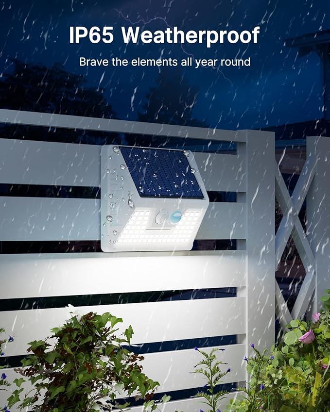 12 Pack Solar Lights Outdoor Motion Sensor Waterproof Fence Lights with 3 Lighting Mode Cool White LED Security Deck Lights for Outside Wall Yard Steps Stairs Garden - White