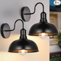 Large Outdoor Wall Sconce 2 Pack Exterior Waterproof Farmhouse Barn Light Fixture Black Garage Wall Lantern Anti-Rust Front Porch Lamp