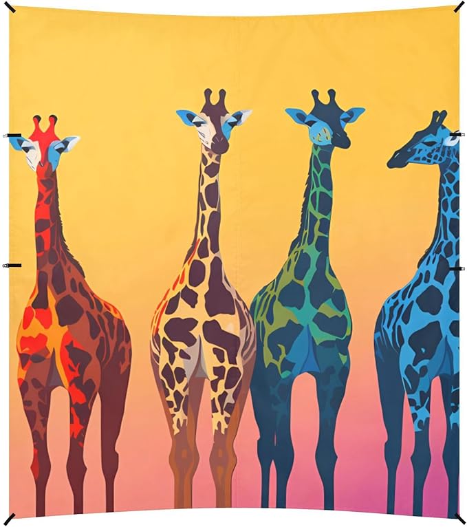 Beach Tent Sun Shelter Colorful Giraffes Lightweight &amp Easy Setup Beach Shade Canopy for Camping Fishing