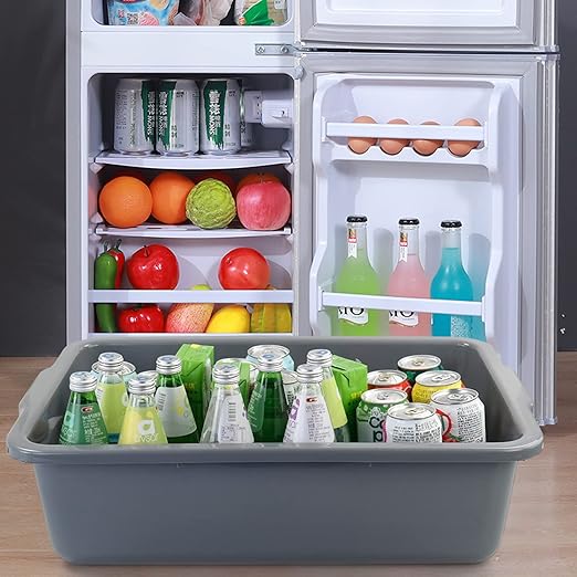 32l Large Grey Bus Bins for Restaurant 3 Packs Plastic Bus Tubs Commercial