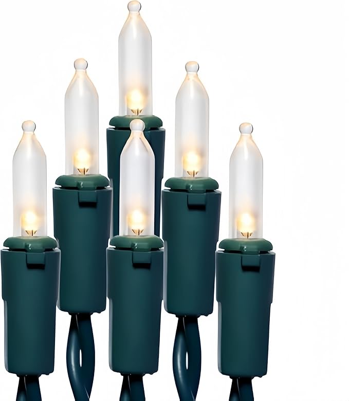 200 LED Warm White Christmas Lights UL Certified and Commercial Grade 66ft Green Wire String Lights for Indoor and Outdoor Party Wedding Garden Patio.