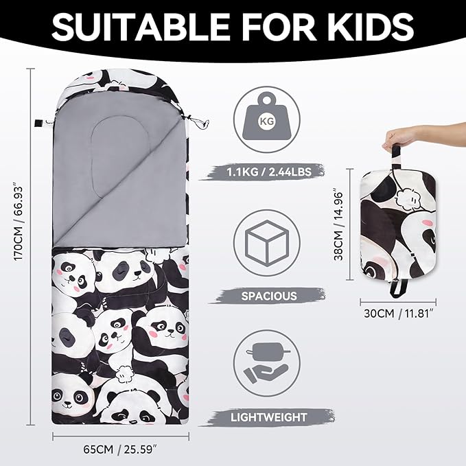 Kids Sleeping Bag for Camping - Lightweight 3 Season Backpacking Sleeping Bag Compact Child Sleeping Bag for Girls and Boys Waterproof Youth Sleeping Bag for Outdoor by Croosseoutdoors