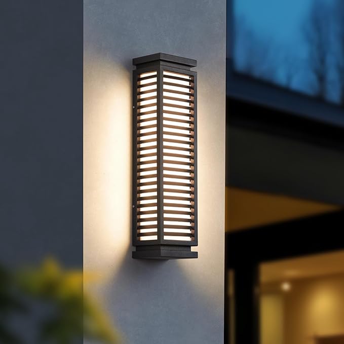 23.6 Outdoor Wall Lights Hard Wired Outdoor Wall Sconce Waterproof Front Porch Light 3000K Exterior Lighting Fixture Patio Wall Light Fixture for House Outside Exterior Entrance Patio