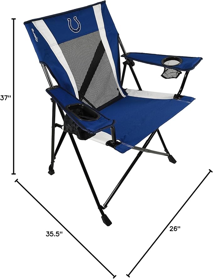 Kijaro Sports Fan Folding Chair 26 L x 35.5 W x 37 H Indianapolis Colts