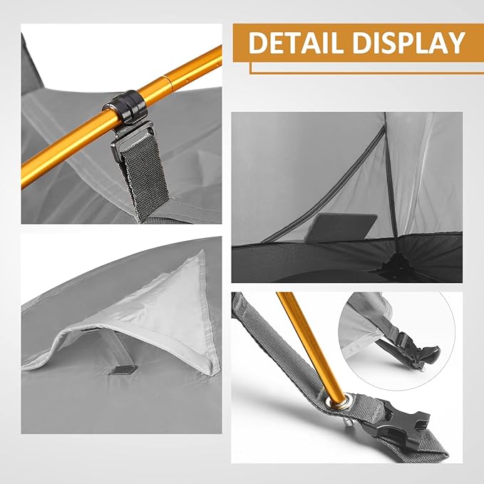 Bessport Camping Tent 1/2 Person Tent Waterproof Two Doors Backpacking Tent Easy Setup Lightweight for Outdoor Hiking Mountaineering Travel